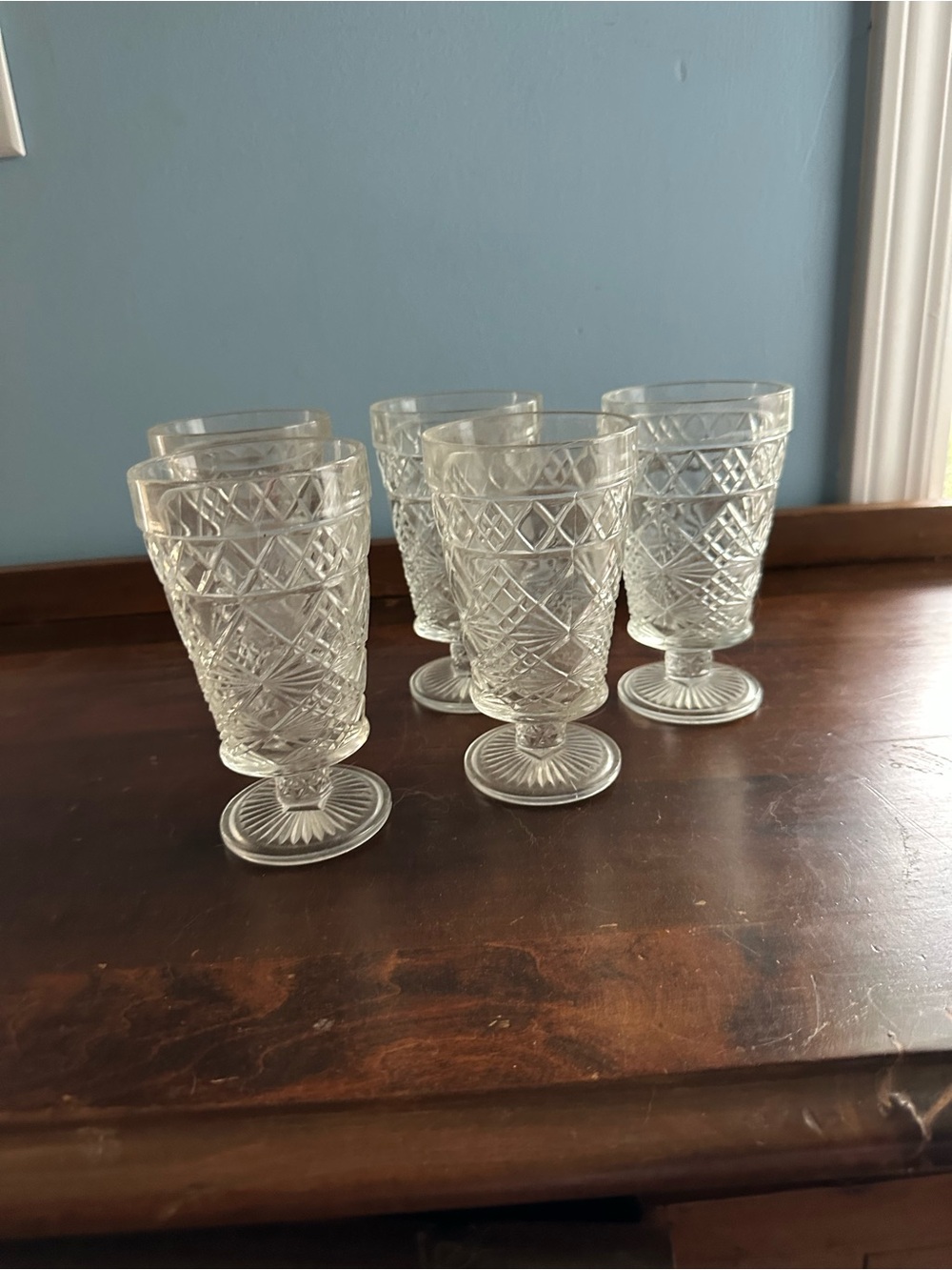 Vintage Hazel-Atlas glass drink ware or dessert glasses, set of 5